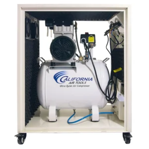 California Air Tools 2 HP 8 Gal 130 Max PSI Single-Stage Portable Electric (110 Volt) Reciprocating Air Compressor with Sound Proof Cabinet and Auto Drain