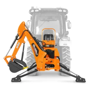 8′ Tractor Backhoe Attachment with Mechanical Thumb, 15″ Bucket, ISO/SAE Switchable Controls, Self-Contained Hydraulic System, 3 Point Hitch Cat.1 & 2, 20-100 HP, BH760M