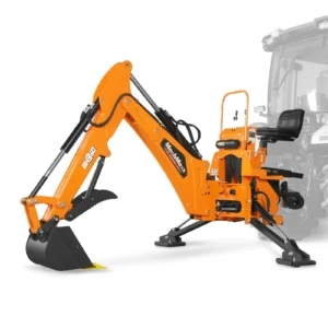 9′ Tractor Backhoe Attachment with Mechanical Thumb, 15″ Bucket, ISO/SAE Switchable Controls, Self-Contained Hydraulic System, 3 Point Hitch Cat.1 & 2, 25-100 HP, BH860M